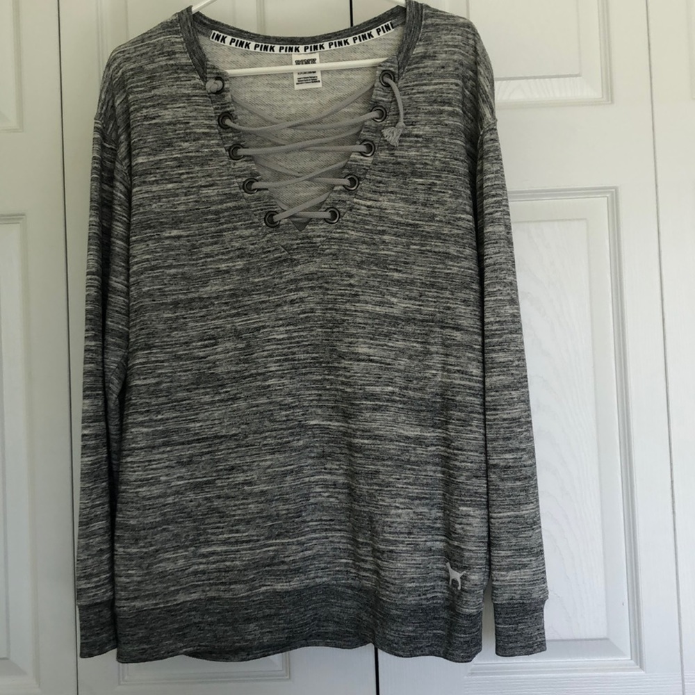 Victoria’s Secret Pink lace front sweatshirt